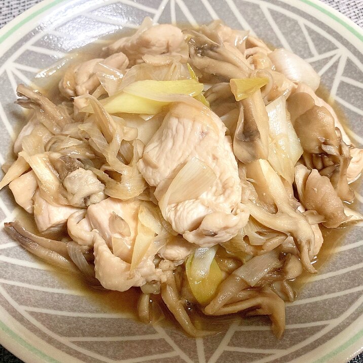 まいたけと鶏むね肉のバターポン酢炒め